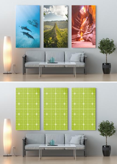 Set of 3 Poster in Room Mockup - 460401004