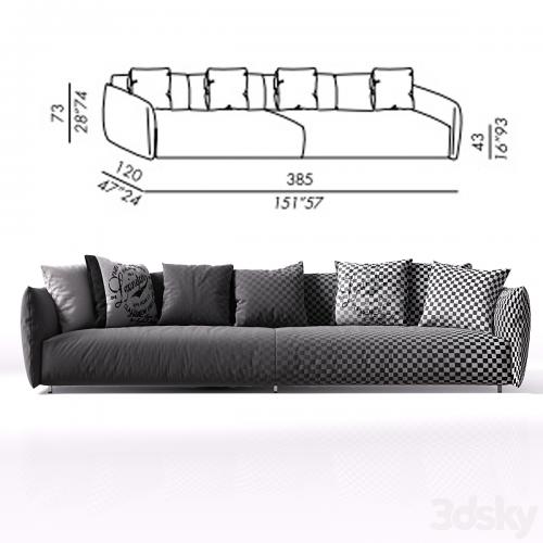 Sofa Meridiani Scott Twin