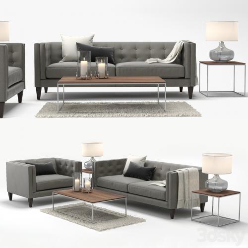 Crate & Barrel Aidan Sofa and Aidan Chair