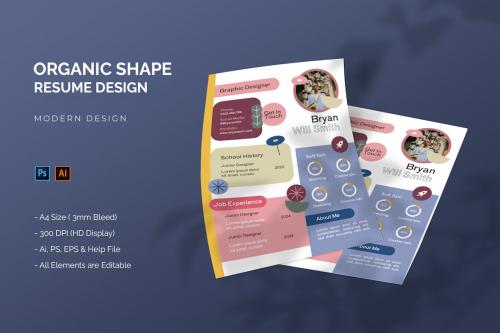 Organic Shape - Resume Template