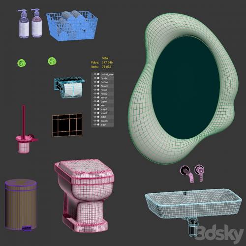 Bathroom accessories set