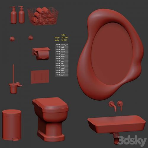 Bathroom accessories set