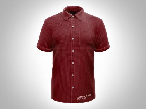 Dress Shirt Short Sleeve Mockup - Front View - 460401068