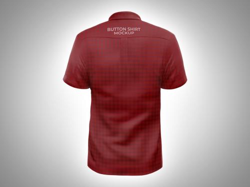 Dress Shirt Short Sleeve Mockup - Back View - 460401108