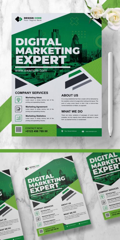 Green Corporate Business Flyer Layout - 460401144