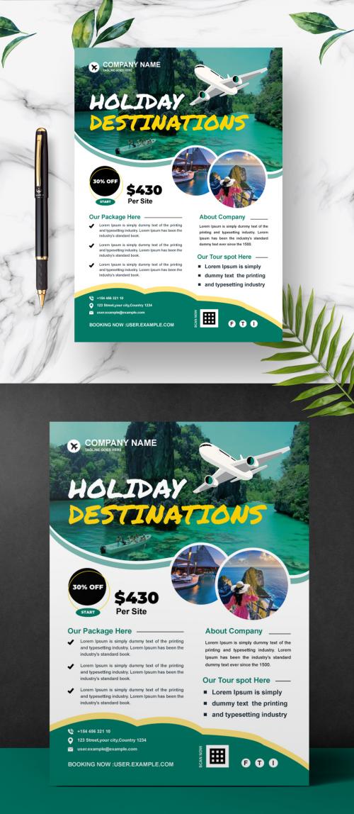 Travel Agency Flyer Layout - 460401151