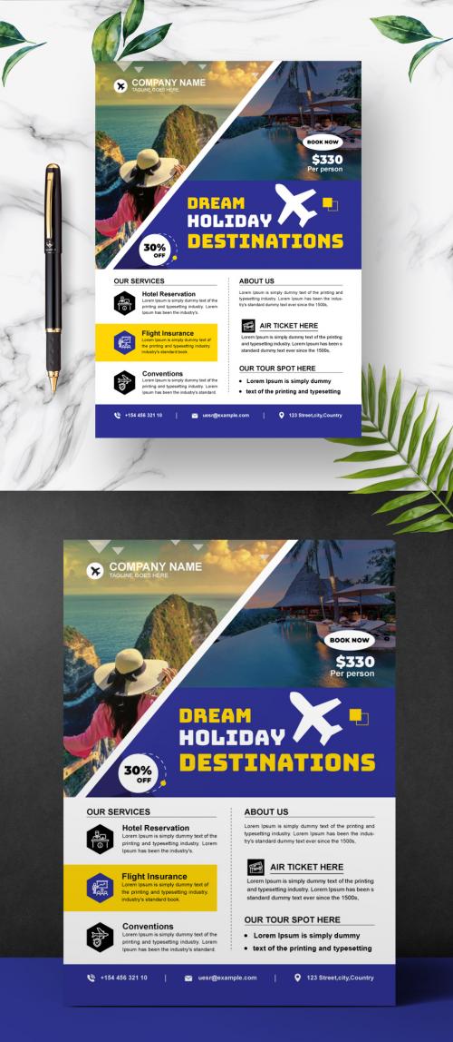 Travel Agency Flyer Layout - 460401152