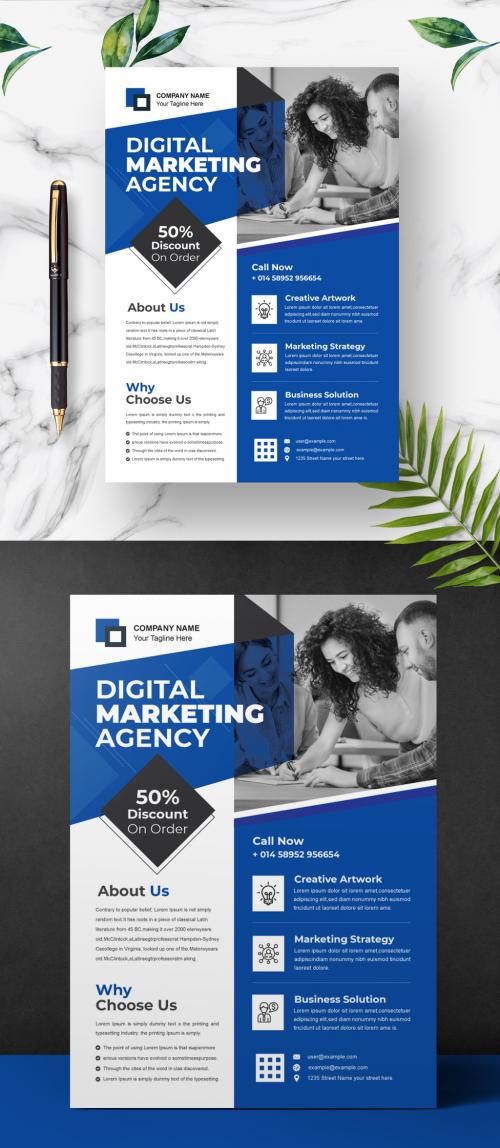 Blue Corporate Color Flyer Design Layout - 460401157