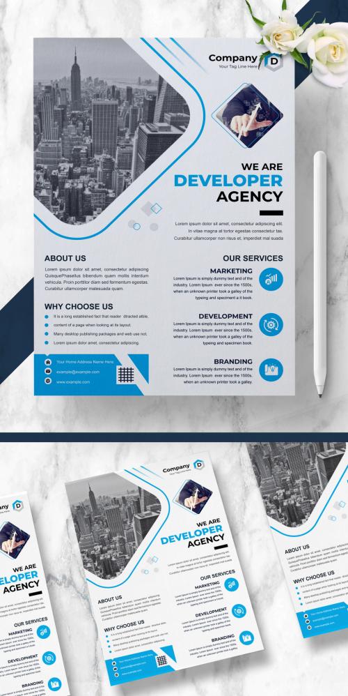 Business Case Study Layout with Blue Accents - 460401159