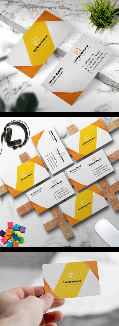 Yellow Color Business Card Layout - 460401170