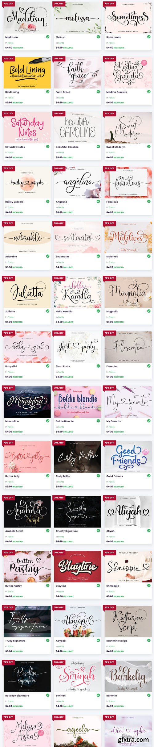 The Fabulous Font Bundle - 42 Premium Fonts