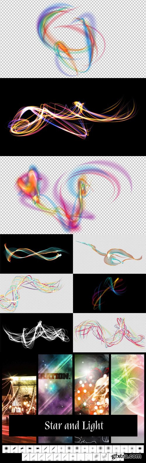 Abstract Motion Light Brushes Collection for Photoshop