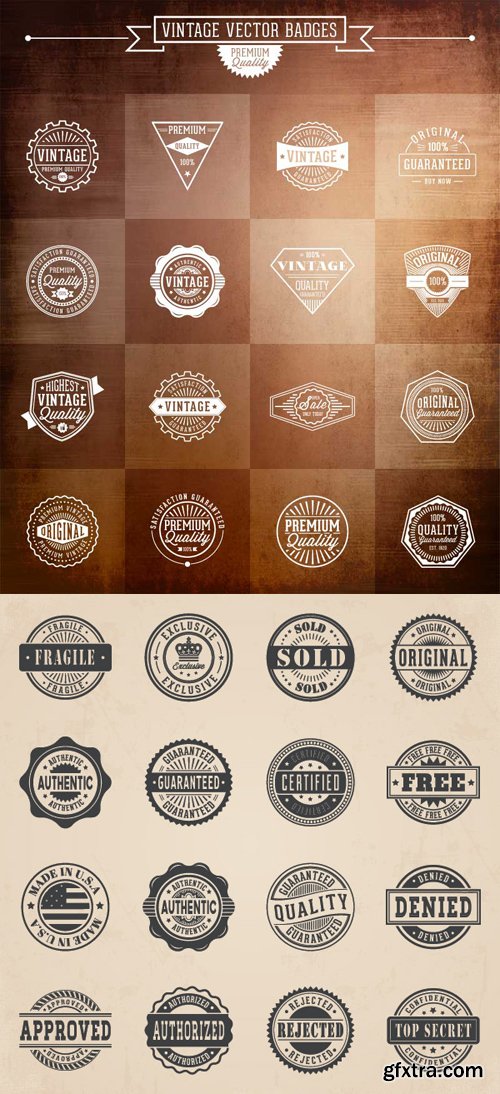 Vintage Badges Vector Design Templates