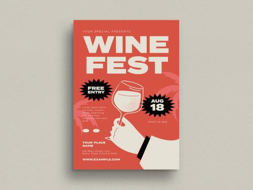 Wine Fest Event Flyer Layout - 461120269