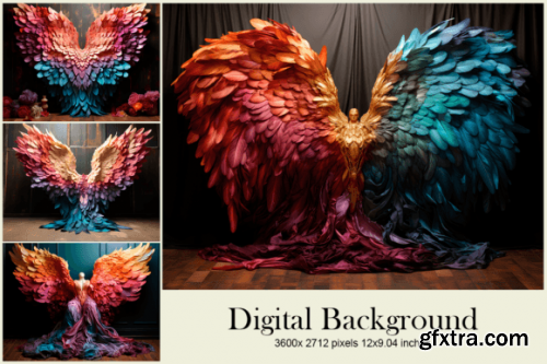  Wings Feather Studio Backdrop Overlays