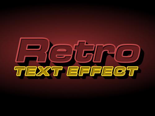 3D Retro Red and Yellow Text Style Effect - 461120449