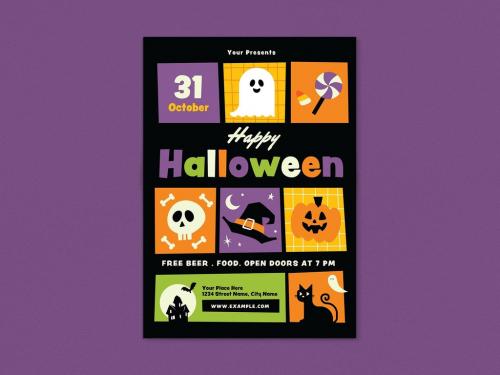 Halloween Costume Party Flyer - 461120510