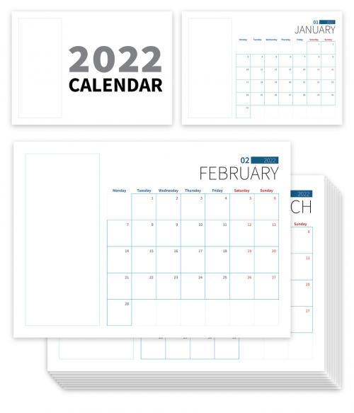 Red and Blue 2022 Calendar - 461120687