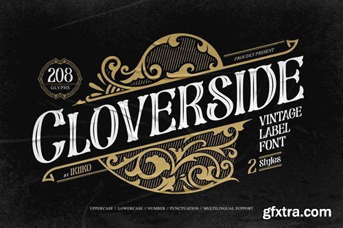 Cloverside - Vintage Label Font 4D5NHTR