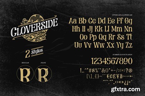 Cloverside - Vintage Label Font 4D5NHTR