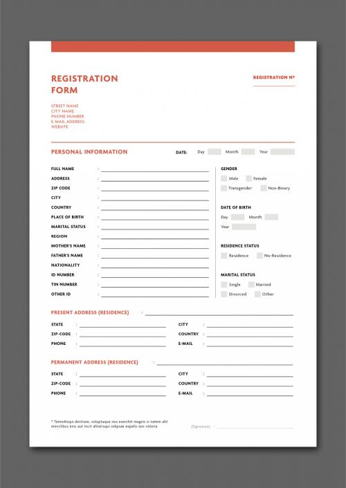 Registration Form Layout - 461120753