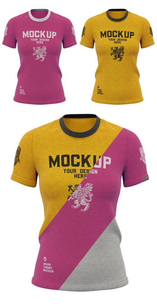 Womens Slim Fit T Shirt Mockup - 461120758