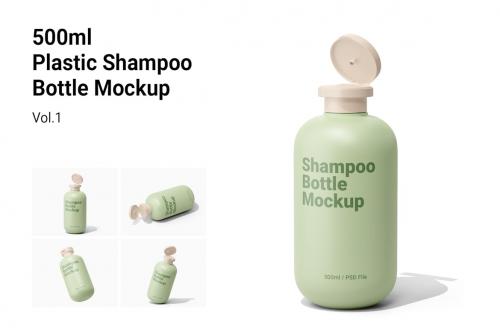 500ml Squeeze Shampoo Bottle Mockup Vol.1