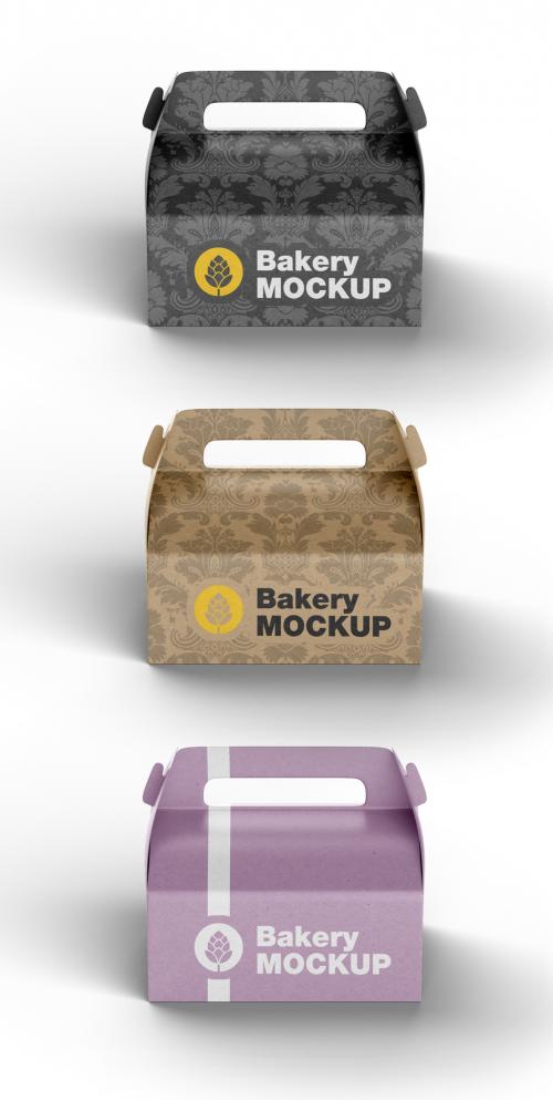 Kraft Box Mockup with Handle - 461121220