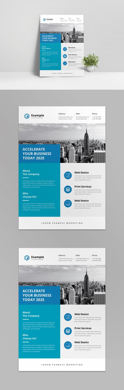 Business Blue Flyer Layout - 461121237