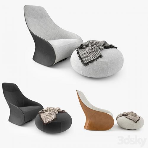 Zanotta Derby Armchair and Pouf