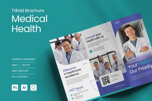 Modern Medical Trifold Brochure Template