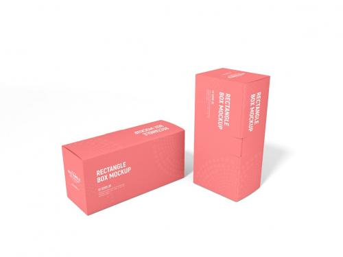 Rectangular Paper Box Packaging Mockup Set