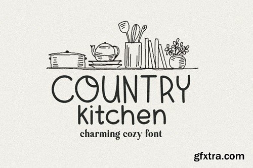 Country Kitchen Farmhouse Font R3STK28