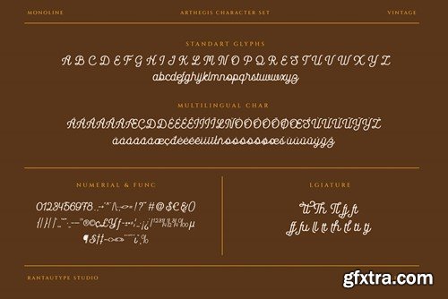 Arthegis Script Monoline Font WNFKHQN