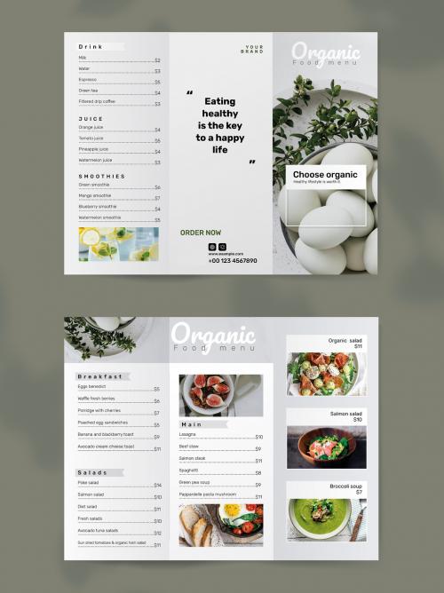 Printable Organic Food Brochure Layout - 461125303