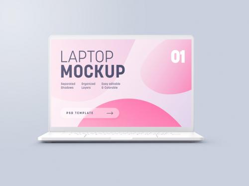 Clay Laptop Mockup - 461126833