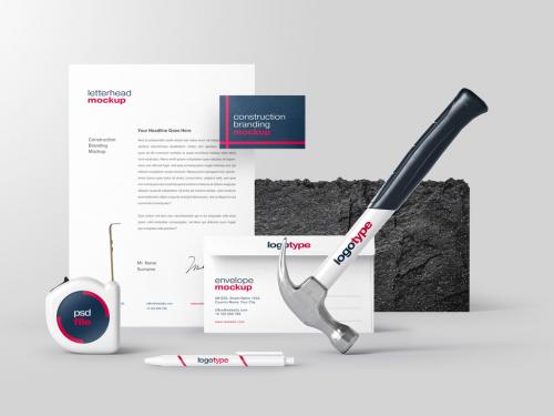 Construction and Architecture Branding Stationery Mockup - 461126902