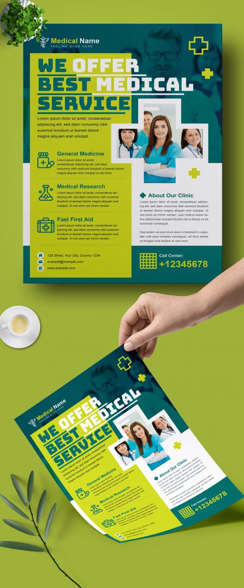 Professional Medical Service Flyer Layout - 461127969