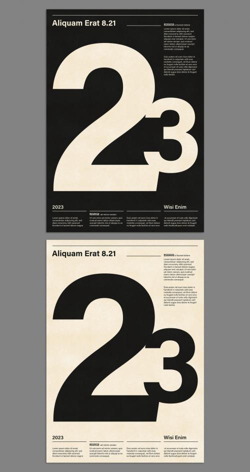 Minimalist Typography Swiss Style Event Poster Design Layout - 461333185