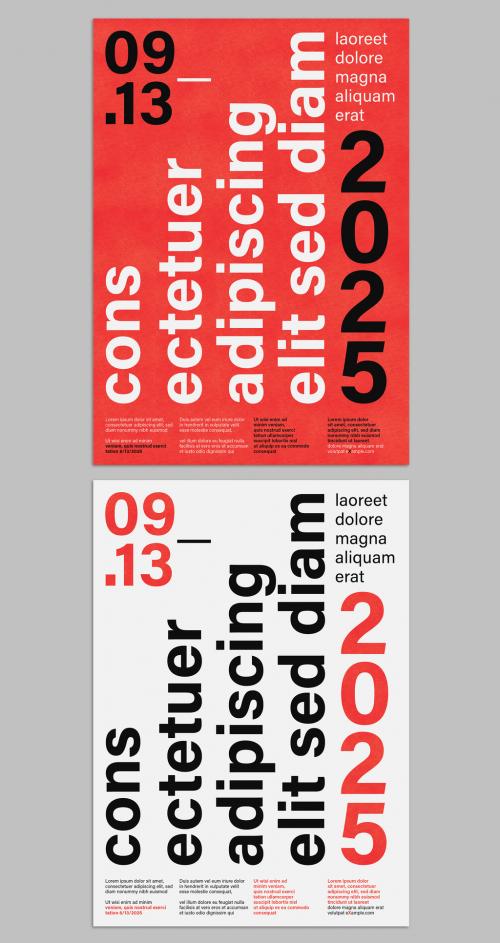 Swiss Style Event Poster Design Layout with Clean Typography  - 461333186