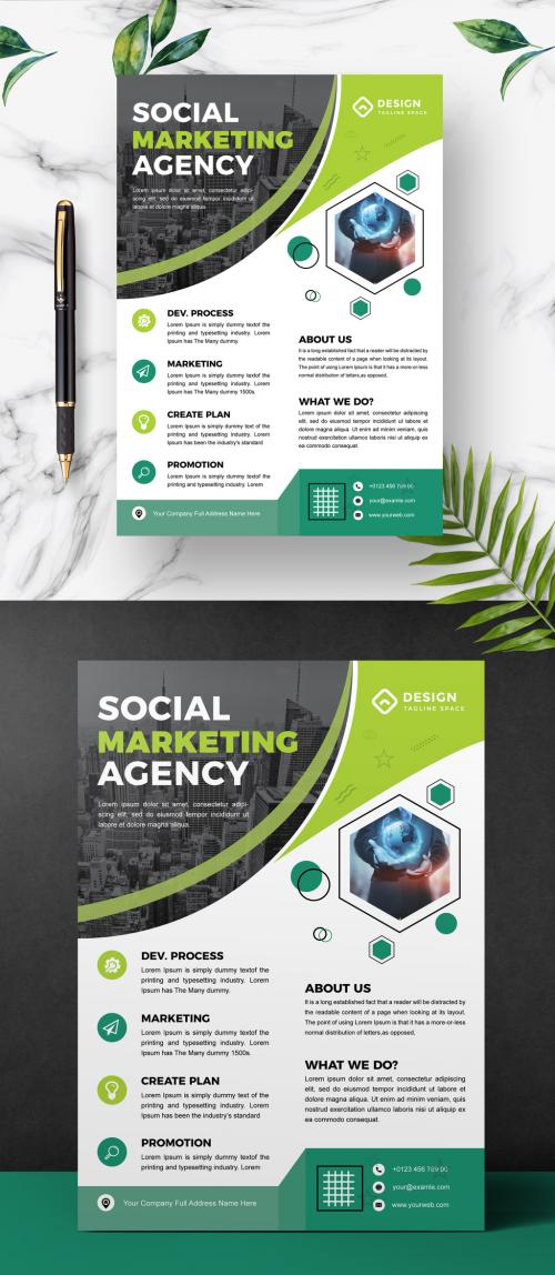 Corporate Flyer Social Media Post Banner Layout - 461334195