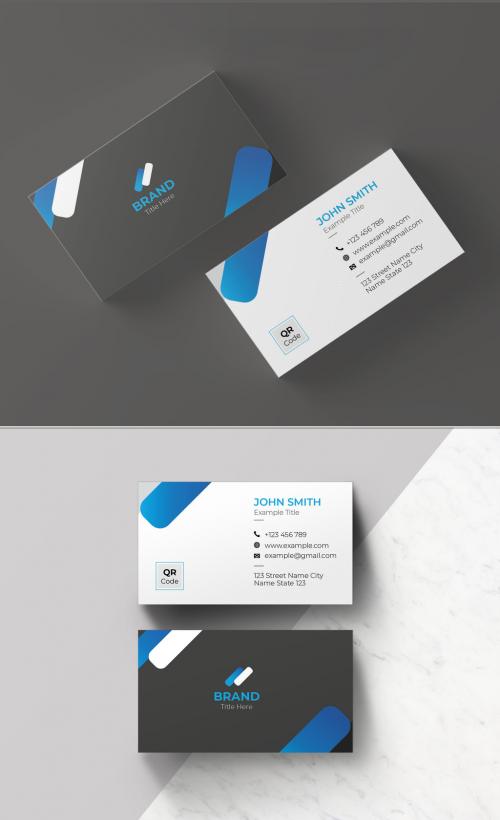Black and Blue Business Card Layout - 461336840