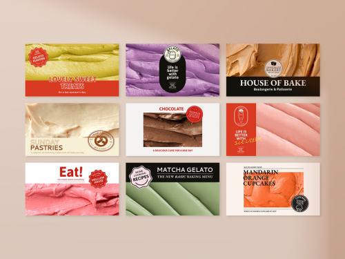 Blog Banner Template Set with Cake Frosting Texture - 461338191