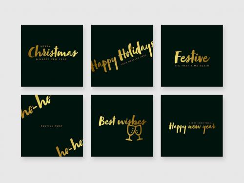 Dark Green Social Media Posts with Gold Typography - 461348150