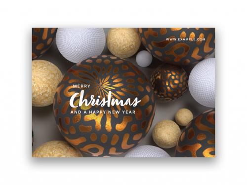 Christmas Card Layout with Festive Textured Balls - 461348162