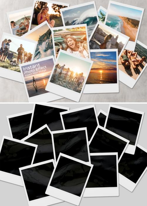Instant Photo Effect Collage Mockup - 461350579