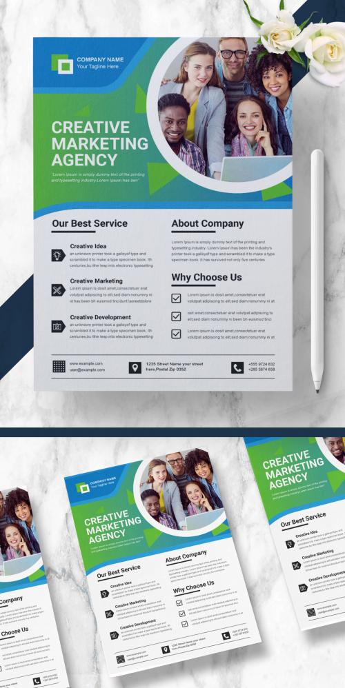 Corporate Blue Flyer Layout - 461520307