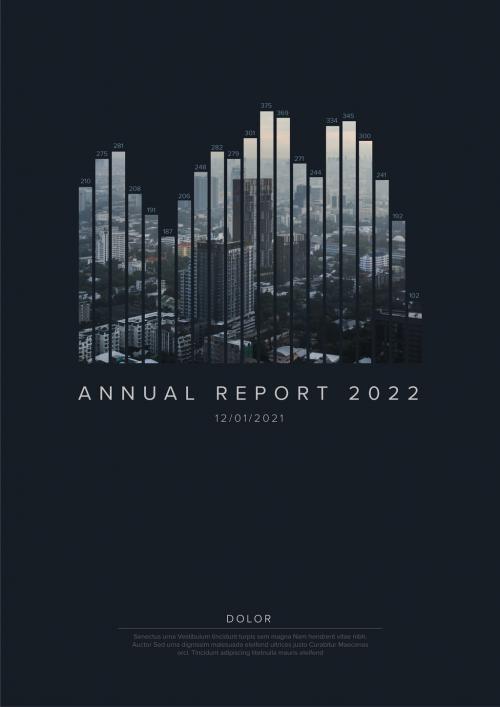 Dark Annual Report Front Cover Page Layout with Masked Photo - 461595805