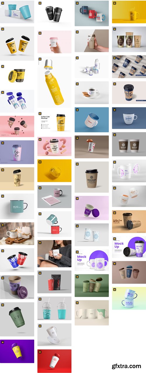 Mugs and cups mockup 130xPSD Premium Mockup Collections