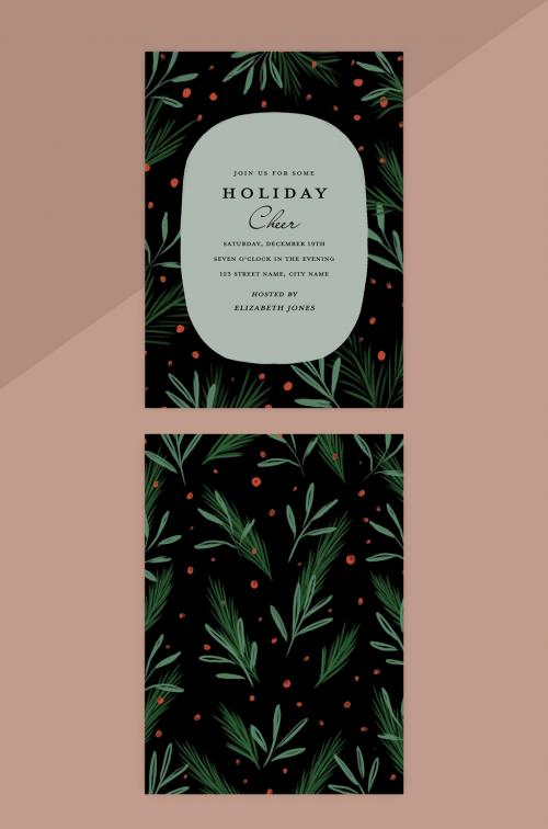 Holiday Party Invitation with Berries - 461725756